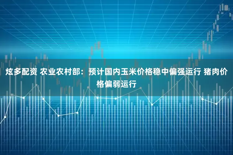 炫多配资 农业农村部：预计国内玉米价格稳中偏强运行 猪肉价格偏弱运行